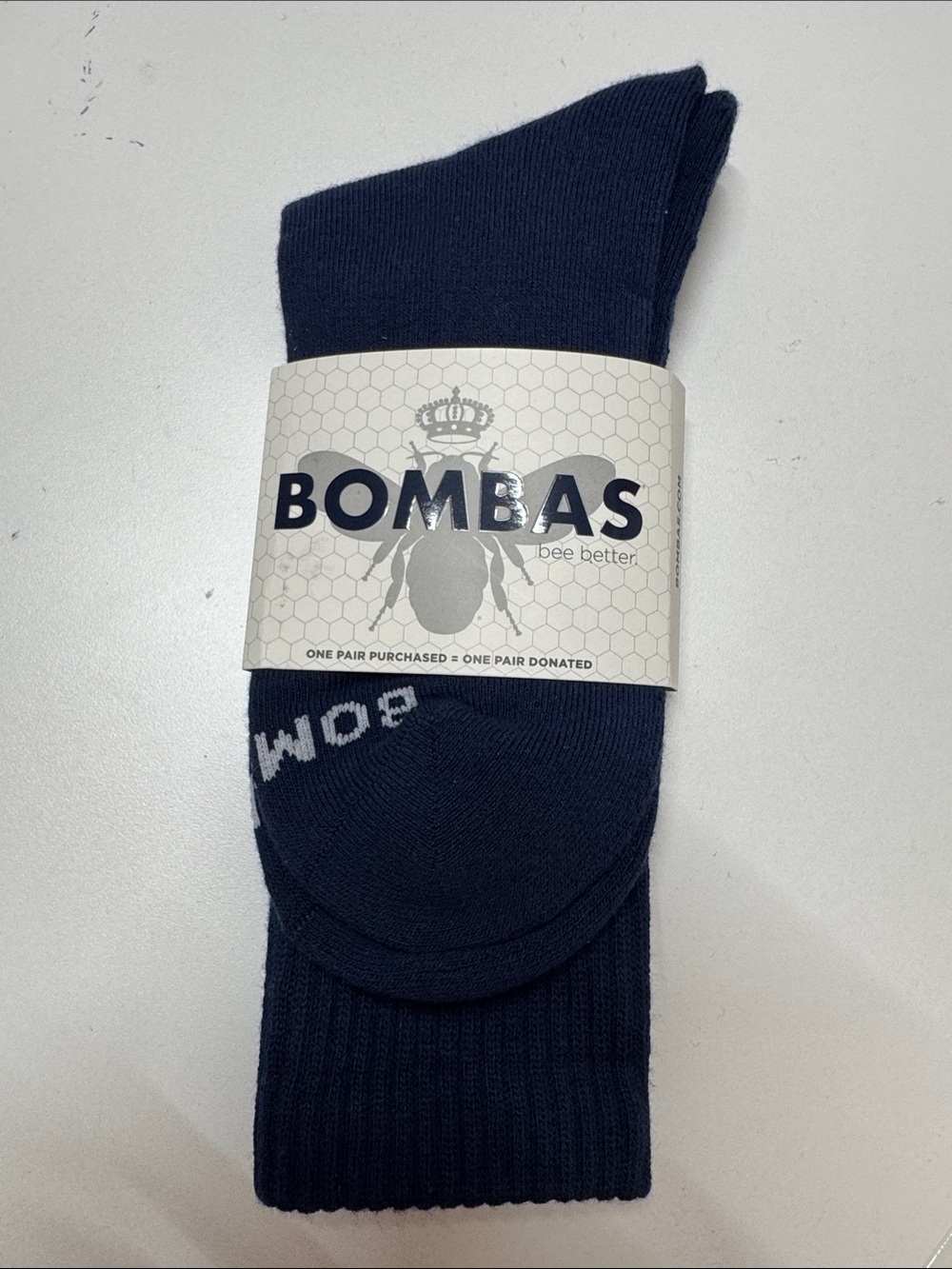 Bombas Navy Crew Socks - Men's Cushioned Pair
